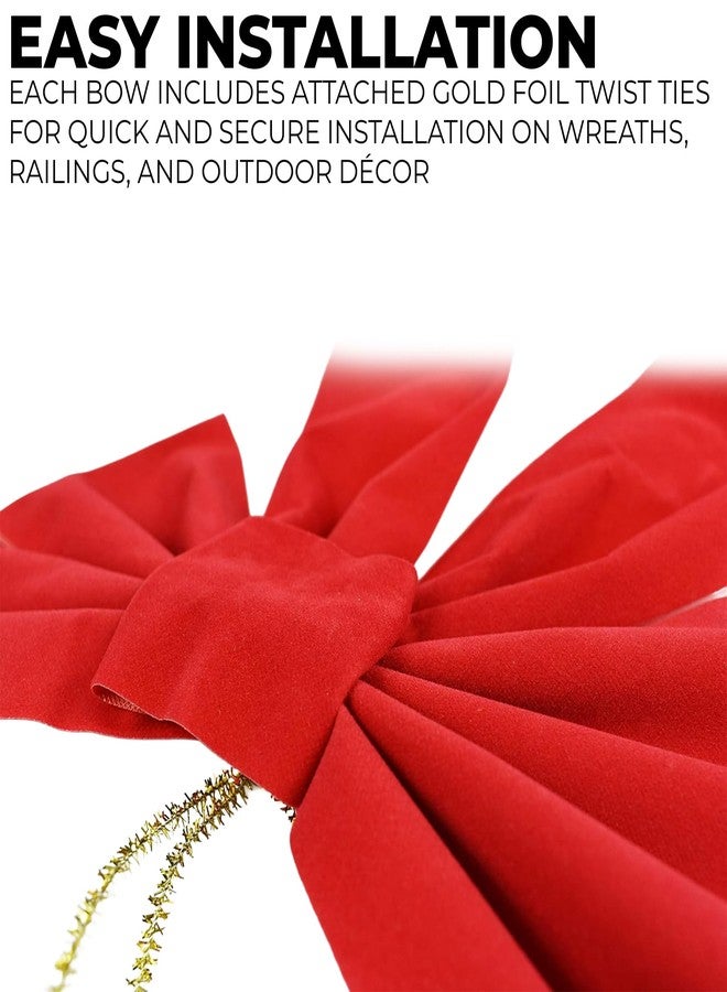 Good Old Values Red Velvet Christmas Bow 9-inch X 16-inch, 10 Pack of Holiday Bows - Image 3